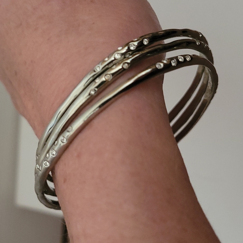 Stella & Dot Rhea Bangles Silver - Picture 3 of 3